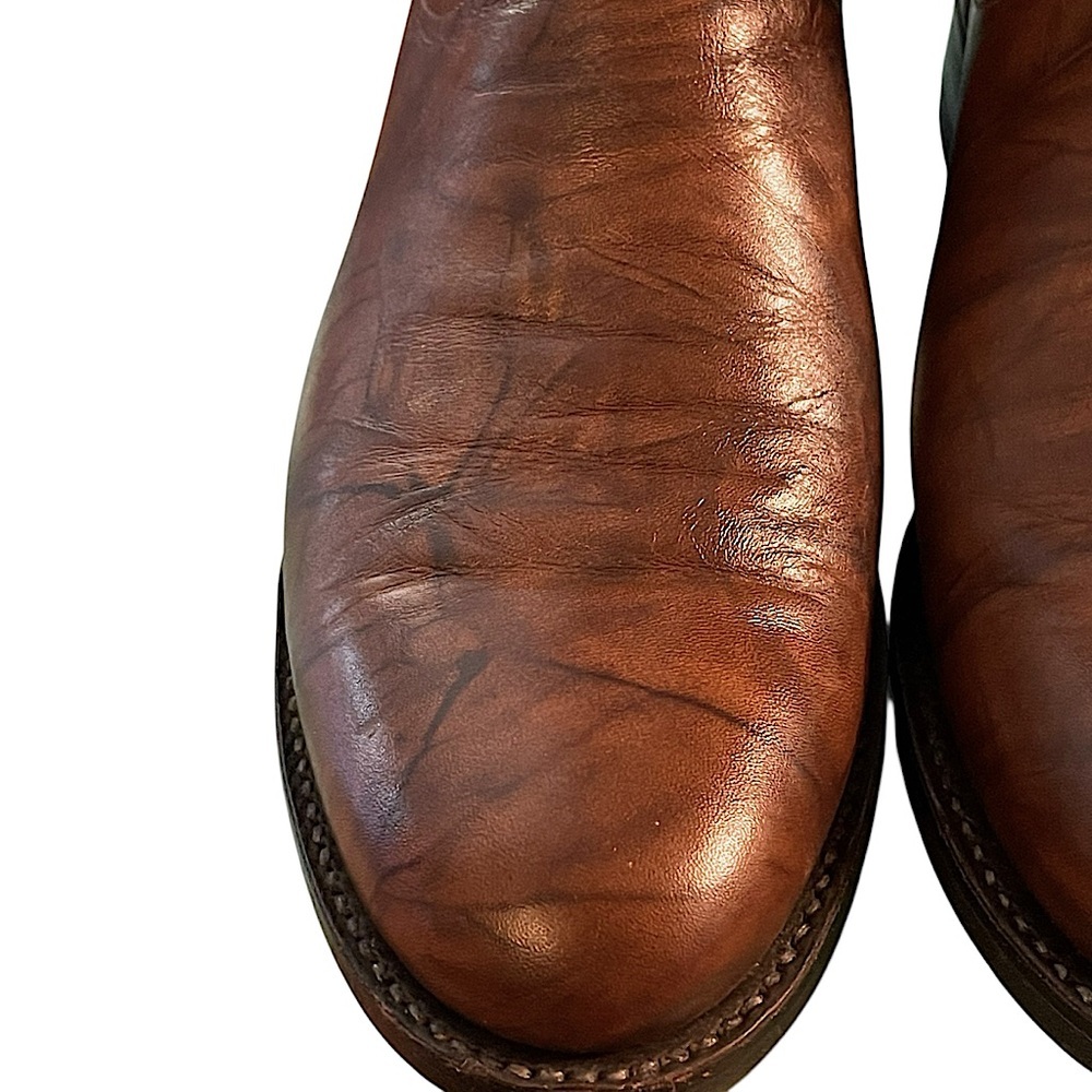 Justin Chestnut Marbled Deerlite Ladies Roper Western Boots Size 7.5B - Picture 11 of 13